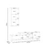 Σύνθετο σαλονιού Halmi pakoworld λευκό-oak μελαμίνης 180x39x190εκ