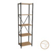 Βιβλιοθήκη Glase pakoworld oak μελαμίνης-μαύρο μέταλλο 40x30x150εκ