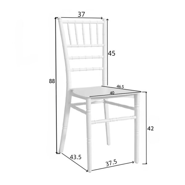 Καρέκλα Tiffany pakoworld pp σε λευκή απόχρωση 40x40x88εκ