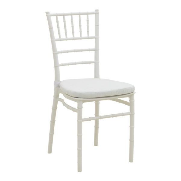 Καρέκλα Tiffany pakoworld με μαξιλάρι pp σε λευκή απόχρωση 40x40x88εκ