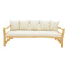 Καναπές Roziana pakoworld φυσικό teak ξύλο 210x100x80εκ