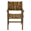 Πολυθρόνα Refane pakoworld φυσικό teak ξύλο-ψάθα 55x60x85εκ