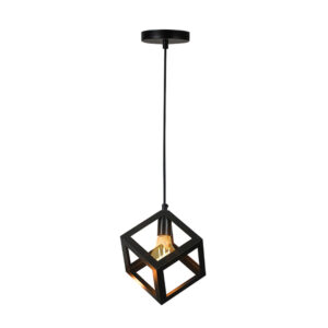 Φωτιστικό οροφής μονόφωτο Alama pakoworld E27 μαύρο 20x20x74εκ