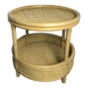 Βοηθητικό τραπέζι Moody pakoworld pe rattan σε φυσική απόχρωση Φ55x51εκ