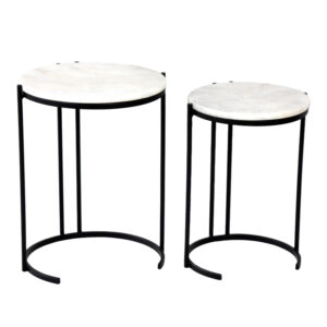 Βοηθητικό τραπέζι Moody pakoworld pe rattan σε φυσική απόχρωση Φ55x51εκ
