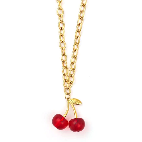 Κρεμαστό λαιμού με κεράσι CHERRY - Χρυσό