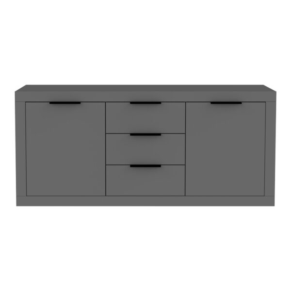 Μπουφές Doha pakoworld σε ανθρακί απόχρωση 180x45x80.5εκ