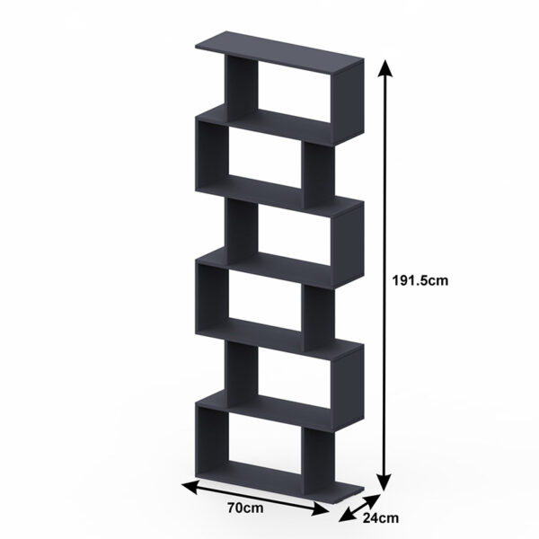 Βιβλιοθήκη Sezen pakoworld σε μόκα απόχρωση 70x24x191.5εκ