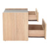 Κομοδίνο Comcie pakoworld σε φυσικό με γκρι απόχρωση 50x42x45.5εκ
