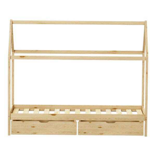 Παιδικό κρεβάτι Mellin τ.Montessori με 2 συρτάρια pakoworld ξύλο πεύκου σε φυσική απόχρωση 90x190εκ