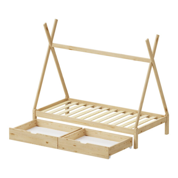 Παιδικό κρεβάτι Lalitto τ.Montessori με 2 συρτάρια τ.Montessori  pakoworld ξύλο πεύκου σε φυσική απόχρωση 90x190εκ