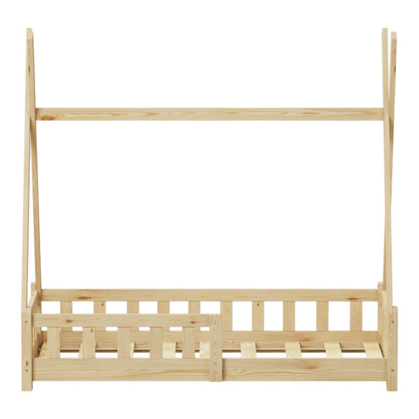 Παιδικό κρεβάτι Noam τ.Montessori με κιγκλίδωμα pakoworld ξύλο πεύκου σε φυσική απόχρωση 70x140εκ