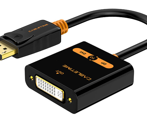 CABLETIME αντάπτορας DisplayPort σε DVI CT-02G, 1080p, μαύρος