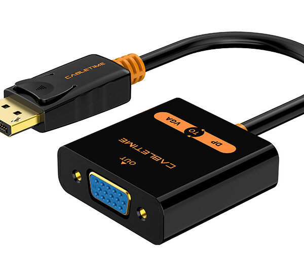 CABLETIME αντάπτορας DisplayPort σε VGA AV586, 1080p/60Hz, μαύρος