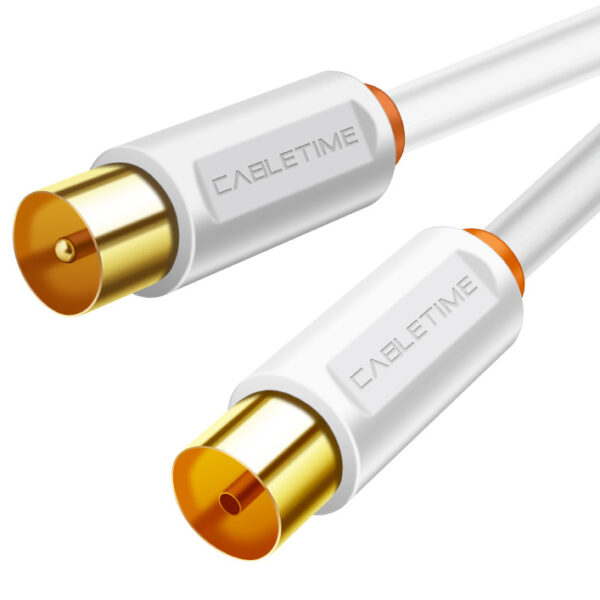 CABLETIME καλώδιο κεραίας CT-AV101, 75OHM, 2m, λευκό