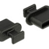 DELOCK κάλυμμα προστασίας για θύρα USB-C 64013 με λαβή, μαύρο, 10τμχ