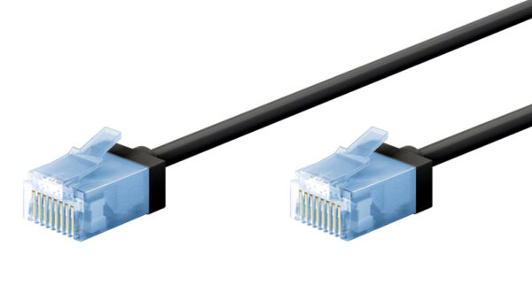 GOOBAY καλώδιο δικτύου 74239, CAT 6A U/UTP, slim, copper, 500MHz, 5m, μαύρο