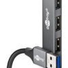 GOOBAY USB hub 74456, 4x θυρών, USB 3.2, 5Gbps, USB σύνδεση, γκρι