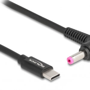 DELOCK καλώδιο τροφοδοσίας 87973, USB-C σε HP 4.8x1.7mm, 1.5m, μαύρο