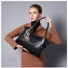 Δερμάτινη Γυναικεία Τσάντα Shopper ‘Ωμου Foxer 958136F μαύρο