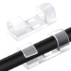 Οργανωτές καλωδίων AG702B με αυτοκόλλητο, 3x1.1x0.7cm, διάφανοι, 20τμχ