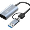 CABLETIME video capture CT-ACHC-AG, HDMI/USB & USB-C, 4K/60Hz, γκρι