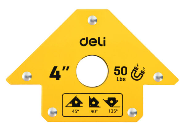 DELI μαγνητική γωνία συγκόλλησης DL-HDW50 με 45°/90°/135° γωνίες, 4", 22kg