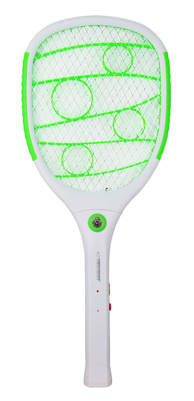 ESPERANZA ηλεκτρική ρακέτα εντόμων EHQ010G με LED φακό, 3W, 3500V, 1200mAh, λευκή