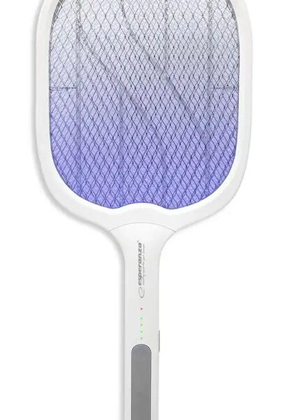 ESPERANZA ηλεκτρική ρακέτα εντόμων EHQ011 με UV λυχνία, 3W, 3500V, 1200mAh, λευκή