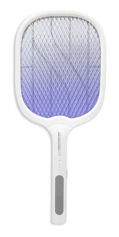 ESPERANZA ηλεκτρική ρακέτα εντόμων EHQ011 με UV λυχνία, 3W, 3500V, 1200mAh, λευκή