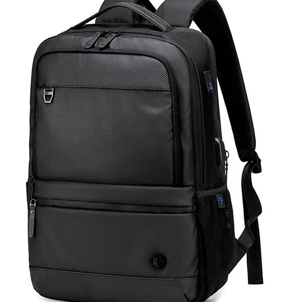 GOLDEN WOLF τσάντα πλάτης GB00402, με θήκη laptop 15.6", 20-25L, μαύρη