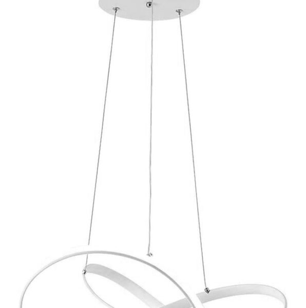 POWERTECH LED φωτιστικό οροφής HLL-0164, 50W, 4000K, Φ60cm, 1m, λευκό