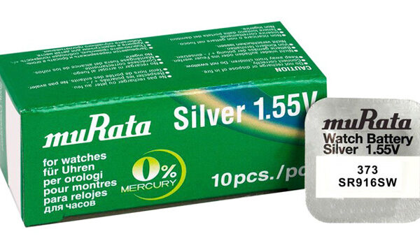 MURATA μπαταρία Silver Oxide για ρολόγια SR916SW, 1.55V, No373, 10τμχ