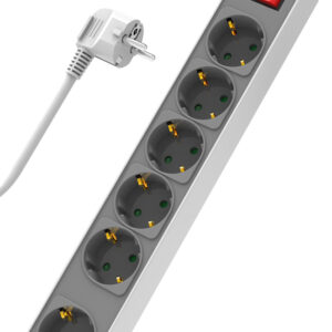 POWERTECH πολύπριζο PT-869, 5x schuko, 16A, 1.5m, λευκό