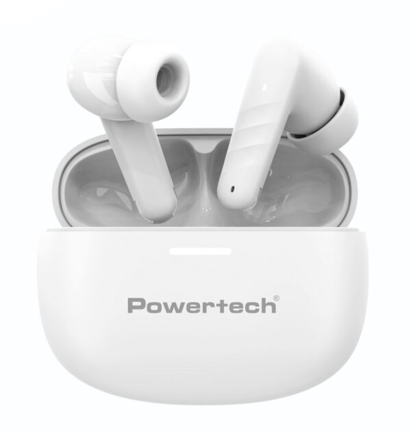 POWERTECH earphones με θήκη φόρτισης PT-1432, True Wireless, 35/300mAh, μαύρα