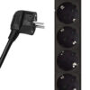 POWERTECH πολύπριζο PT-875, 5x schuko, 16A, 1.5m, μαύρο