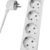 POWERTECH πολύπριζο PT-878, 5x schuko, 16A, 5m, λευκό