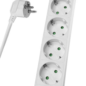 POWERTECH πολύπριζο ασφαλείας PT-1056, 4x schuko, 16A, 1.4m, λευκό
