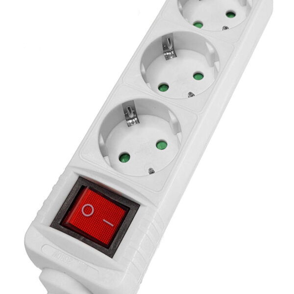 POWERTECH πολύπριζο PT-885, 3x schuko, 16A, χωρίς καλώδιο, λευκό