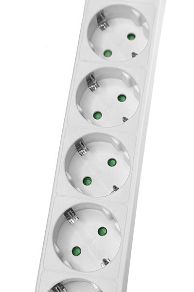 POWERTECH πολύπριζο PT-886, 5x schuko, 16A, χωρίς καλώδιο, λευκό