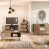 Κονσόλα Boho pakoworld καρυδί με μεταλλικά πόδια 100x50,5x74,5εκ