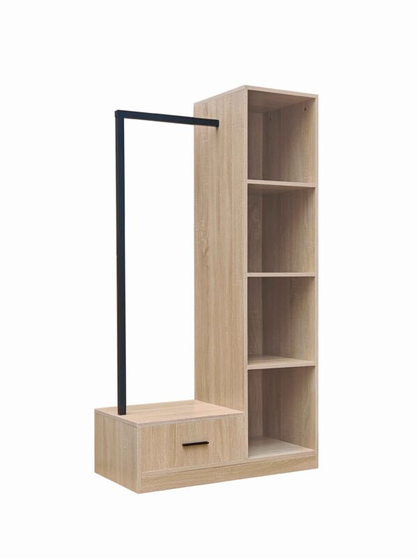 Έπιπλο εισόδου Erdeco pakoworld mdf σε φυσική απόχρωση 80x40x150εκ