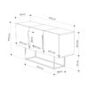 Μπουφές Estella pakoworld γκρι antique-μόκα-λευκό 150x42x79.5εκ