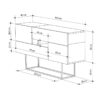 Μπουφές Roberta pakoworld μόκα με γκρι-μπεζ μαρμάρου 145x40x82εκ