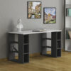 Γραφείο Colmar pakoworld σε λευκή-ανθρακί απόχρωση 140x60x75εκ