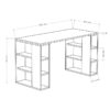 Γραφείο Colmar pakoworld σε λευκή-ανθρακί απόχρωση 140x60x75εκ