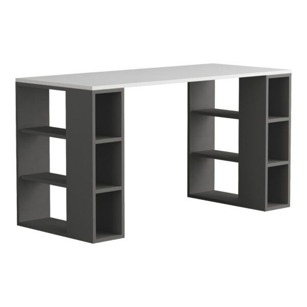 Γραφείο Colmar pakoworld σε λευκή-ανθρακί απόχρωση 140x60x75εκ