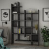 Βιβλιοθήκη Manco pakoworld σε ανθρακί απόχρωση 122x25.5x188εκ