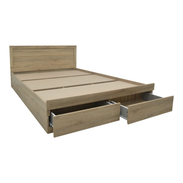 Κρεβάτι Olympus pakoworld με συρτάρι σε sonoma απόχρωση 140x200εκ
