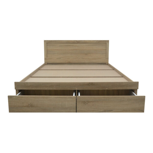 Κρεβάτι Olympus pakoworld με συρτάρι σε sonoma απόχρωση 140x200εκ
